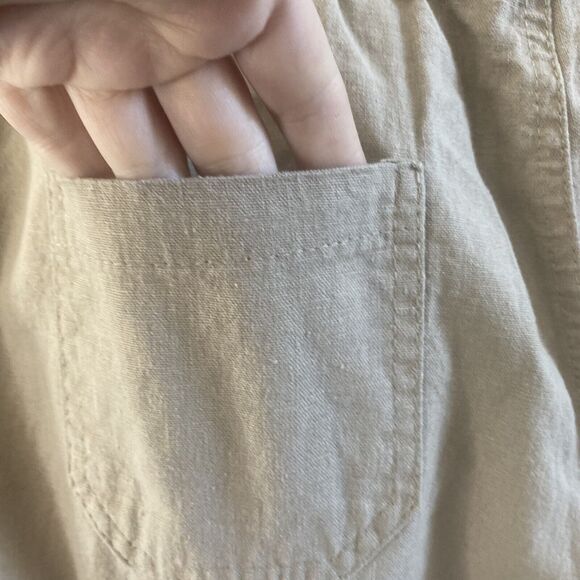 PER SE Pants Womens 6  Beige Linen Drawstring Pull On Lagenlook Beach - Picture 5 of 12